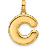 14K Yellow Gold Fancy Letter C Pendant - Elegant Initial Necklace by Oro Pregiato