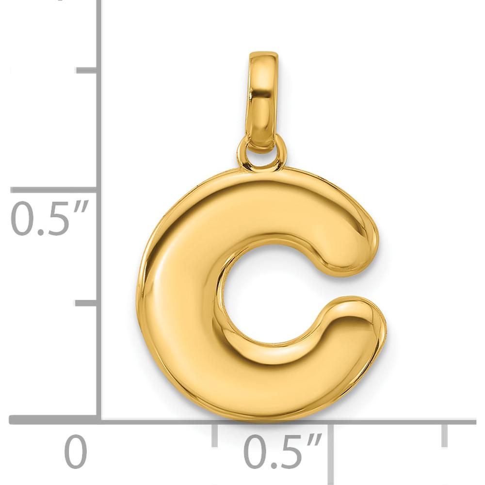 14K Yellow Gold Fancy Letter C Pendant - Elegant Initial Necklace by Oro Pregiato