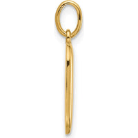 14K Yellow Gold Fancy Letter D Pendant - Polished Modern Design by Oro Pregiato