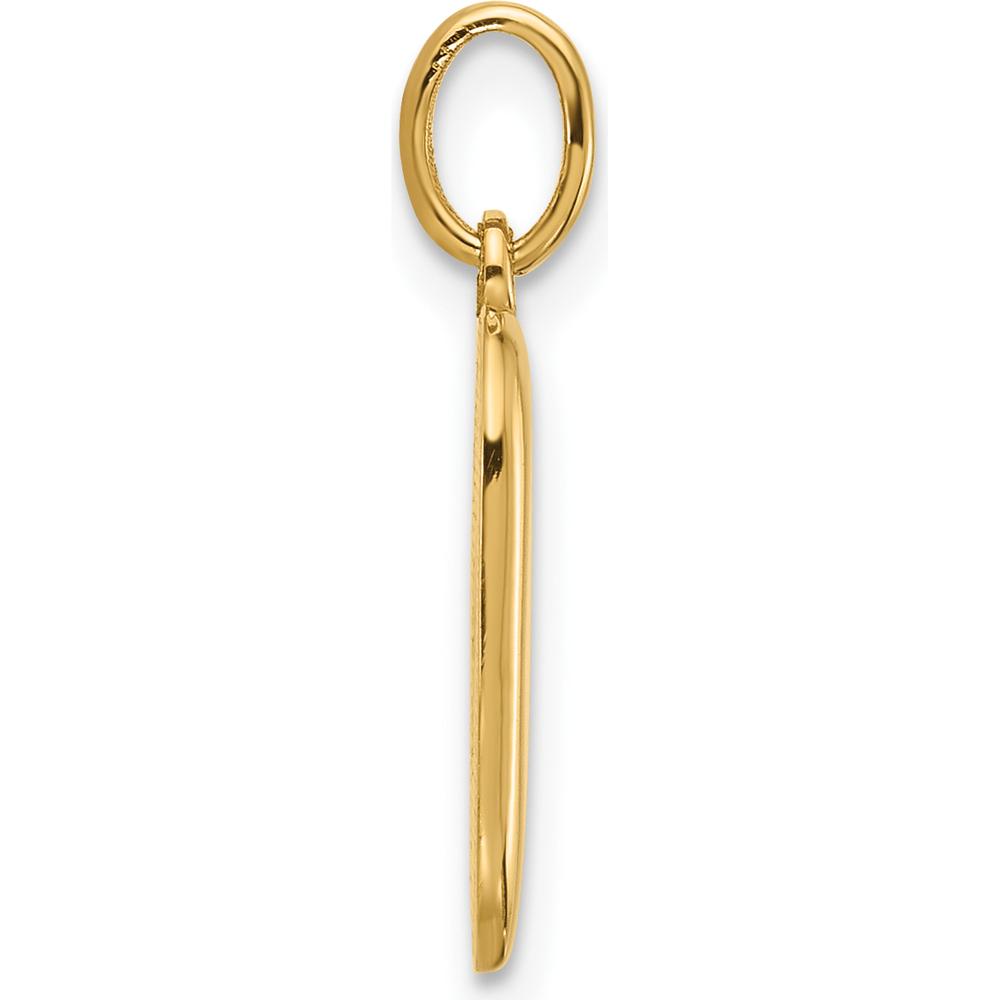 14K Yellow Gold Fancy Letter D Pendant - Polished Modern Design by Oro Pregiato
