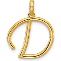 14K Yellow Gold Fancy Letter D Pendant with Polished Finish - 17.97mm Length by Oro Pregiato
