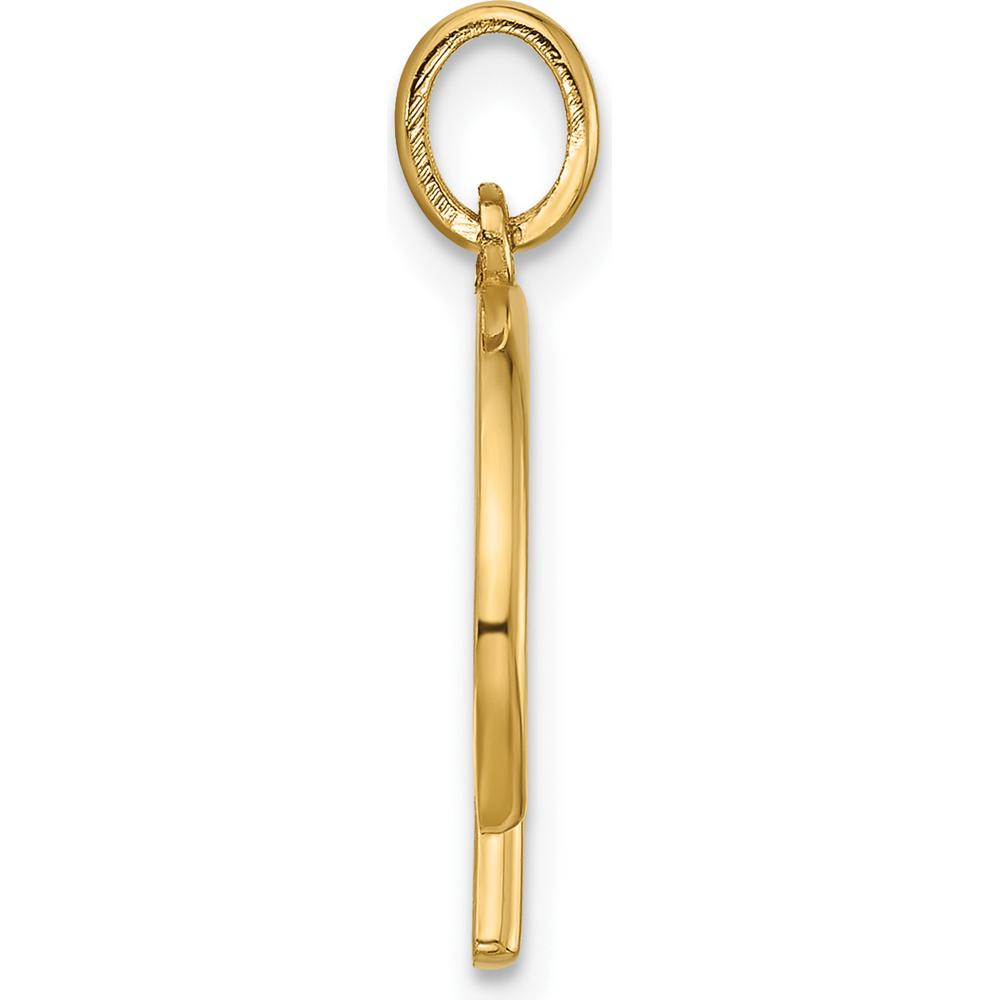 14K Yellow Gold Fancy Letter D Pendant with Polished Finish - 17.97mm Length by Oro Pregiato