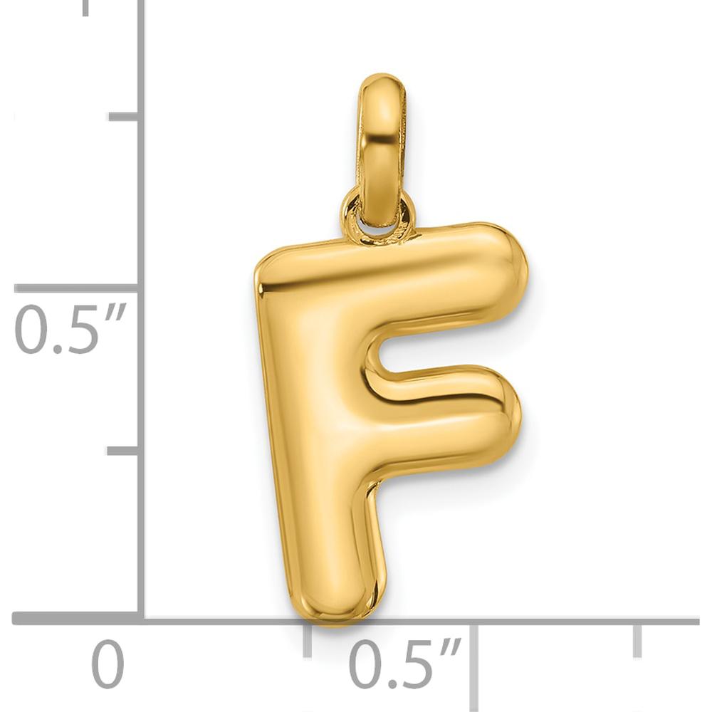 14K Yellow Gold Fancy Letter F Pendant by Oro Pregiato