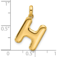 14K Yellow Gold Fancy Letter H Pendant by Oro Pregiato