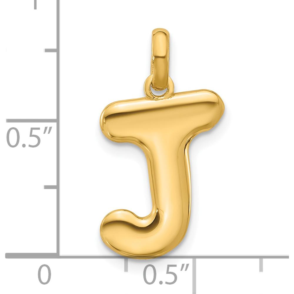 14K Yellow Gold Fancy Letter J Pendant for Personalized Style by Oro Pregiato