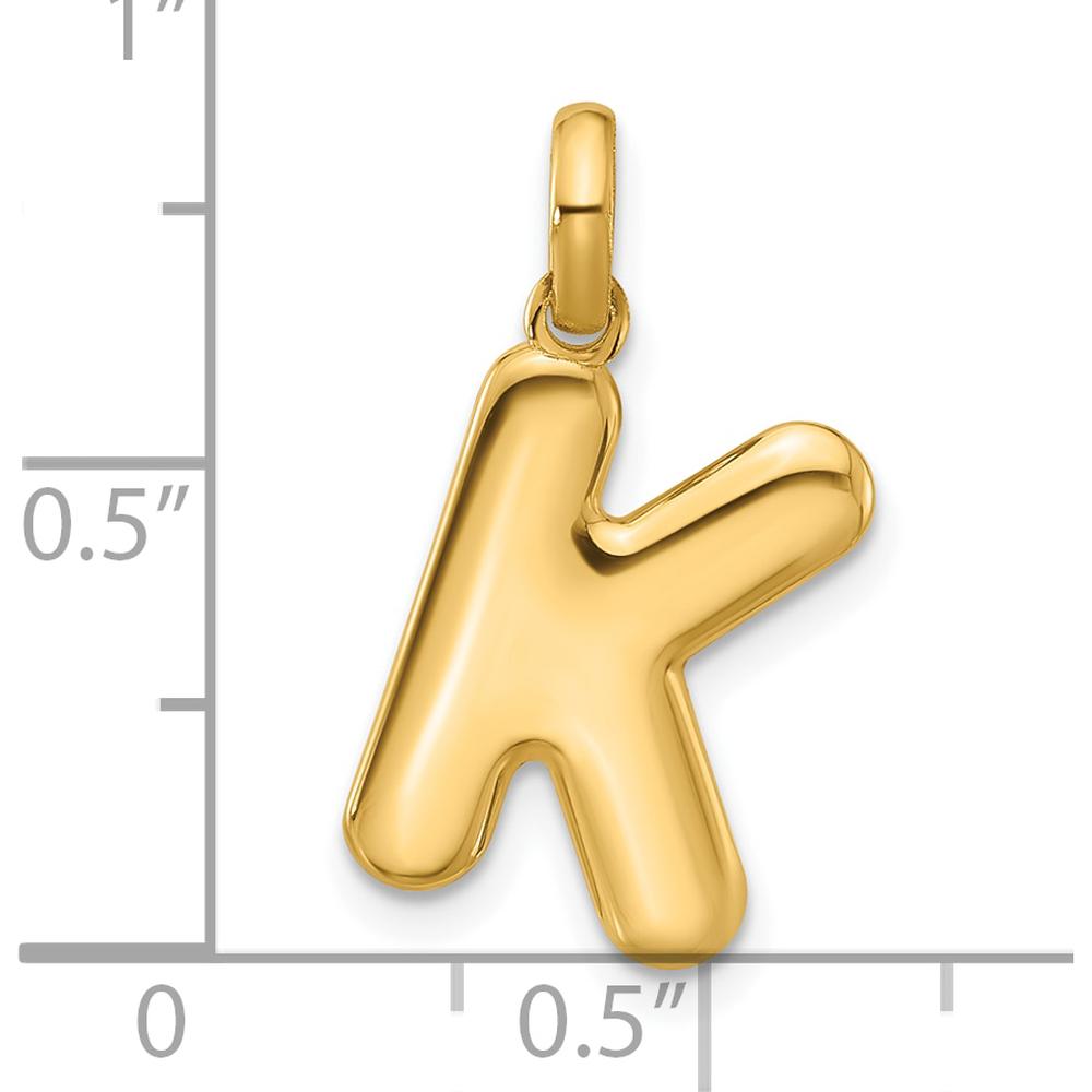14K Yellow Gold Fancy Letter K Pendant by Oro Pregiato