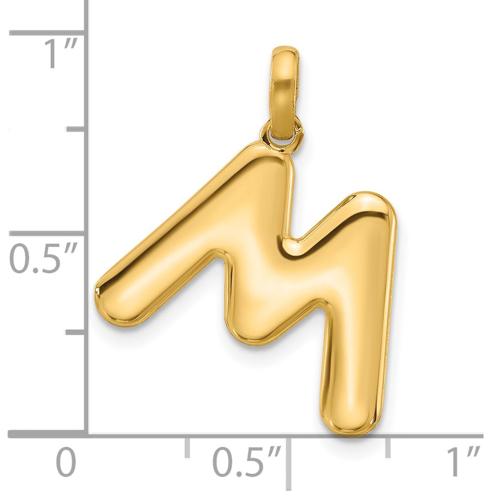 14K Yellow Gold Fancy Letter M Pendant by Oro Pregiato