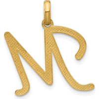 14K Yellow Gold Fancy Letter "M" Pendant - Polished, Casted Design by Oro Pregiato