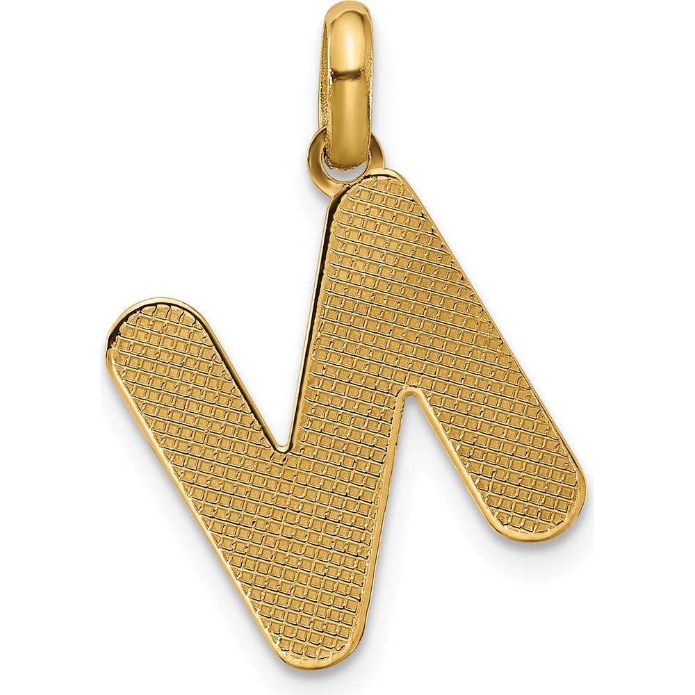 14K Yellow Gold Fancy Letter "N" Pendant - Elegant Personalized Charm for Necklace by Oro Pregiato