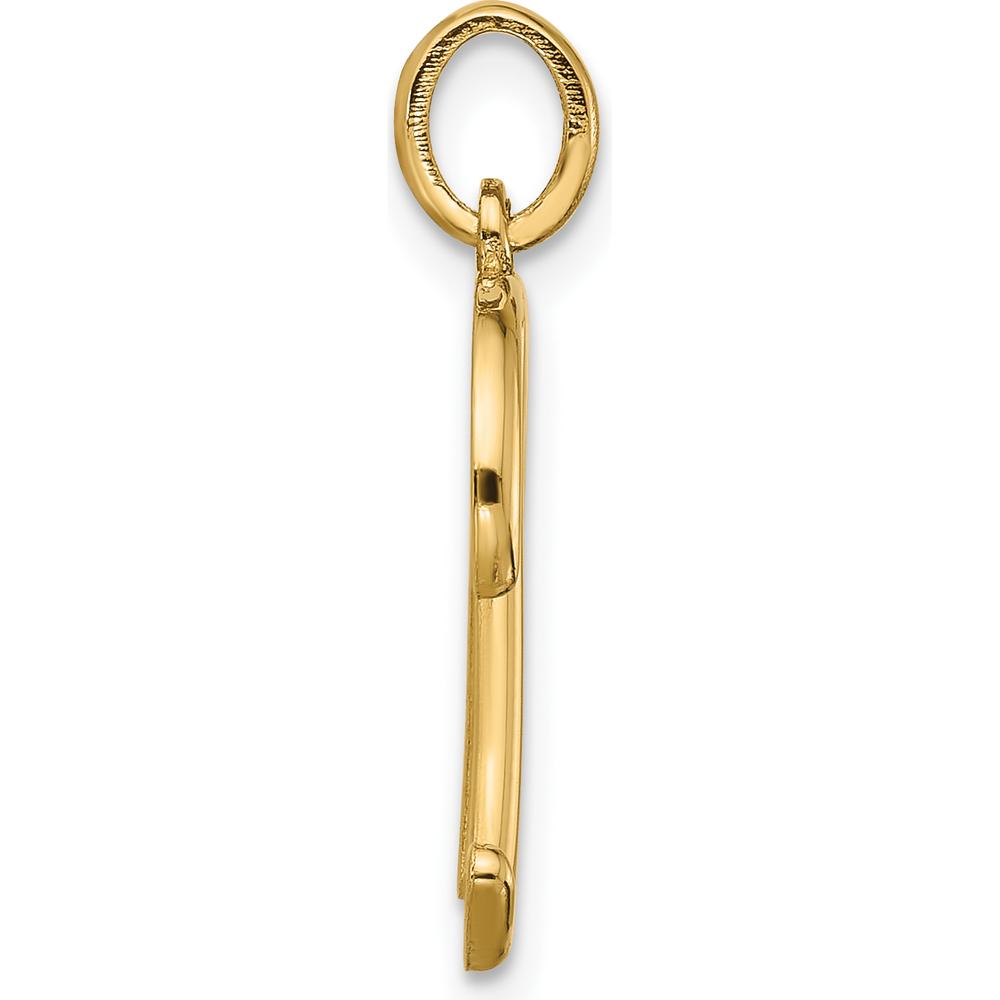 14K Yellow Gold Fancy Letter N Pendant - Polished Finish by Oro Pregiato