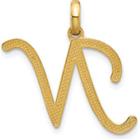 14K Yellow Gold Fancy Letter N Pendant - Polished Finish by Oro Pregiato