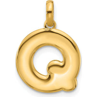 14K Yellow Gold Fancy Letter Q Pendant - Personalized Elegant Gold Necklace by Oro Pregiato