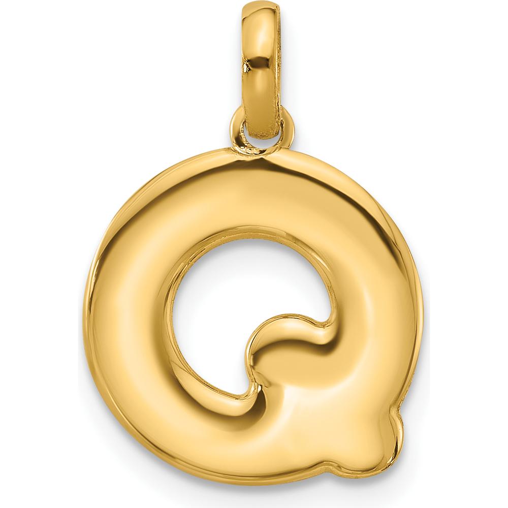 14K Yellow Gold Fancy Letter Q Pendant - Personalized Elegant Gold Necklace by Oro Pregiato