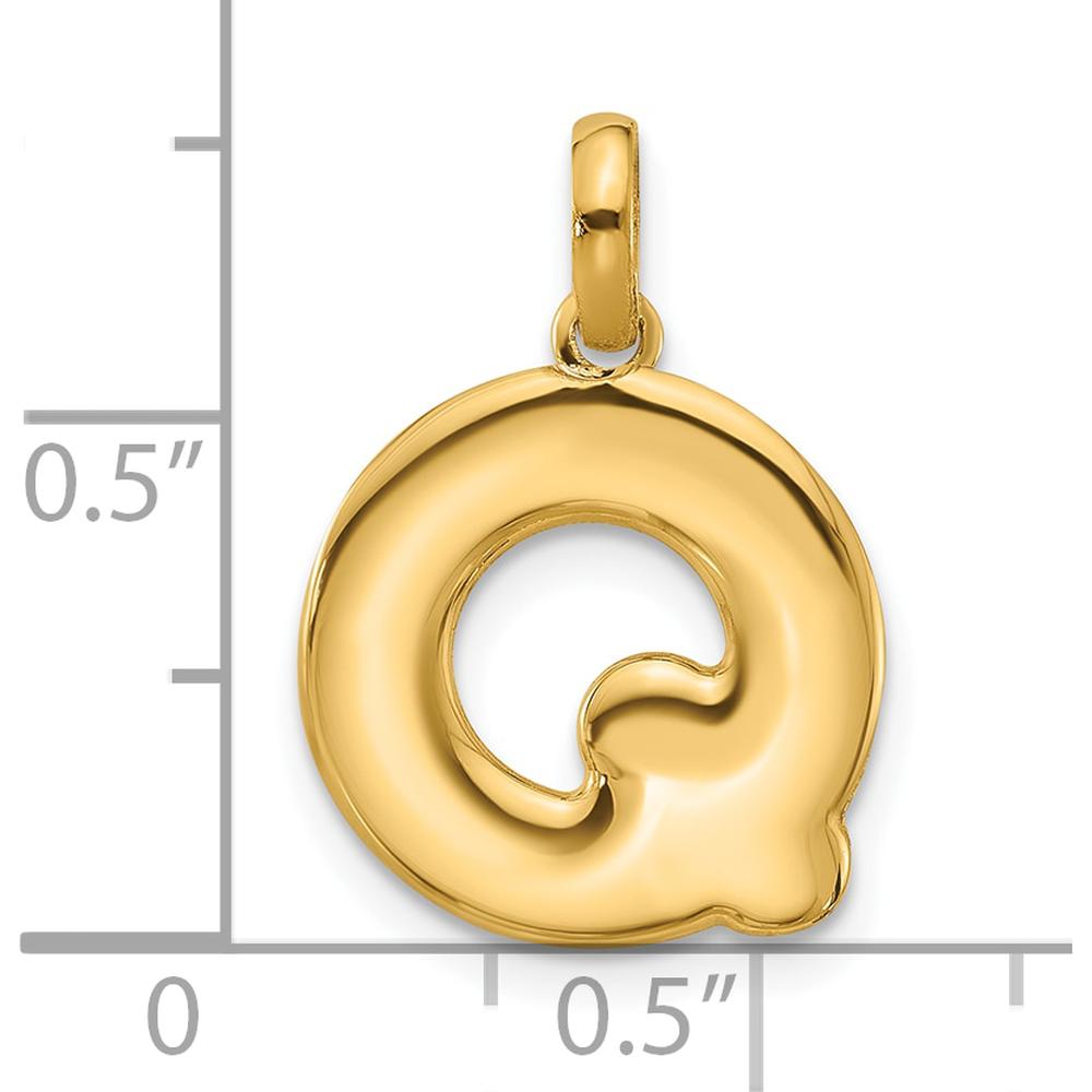 14K Yellow Gold Fancy Letter Q Pendant - Personalized Elegant Gold Necklace by Oro Pregiato