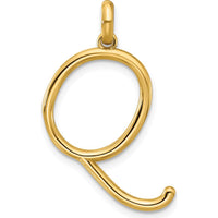 14K Yellow Gold Fancy Letter Q Pendant with Polished Finish - 17.85mm by Oro Pregiato