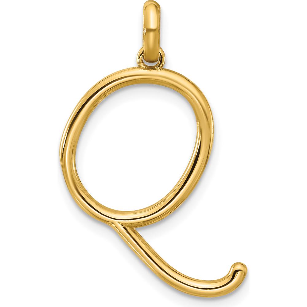 14K Yellow Gold Fancy Letter Q Pendant with Polished Finish - 17.85mm by Oro Pregiato