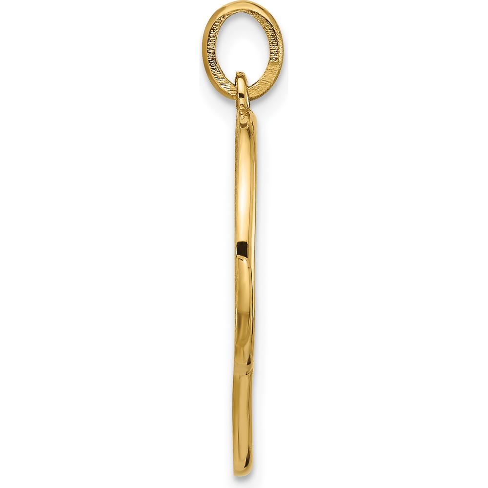 14K Yellow Gold Fancy Letter Q Pendant with Polished Finish - 17.85mm by Oro Pregiato