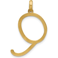 14K Yellow Gold Fancy Letter Q Pendant with Polished Finish - 17.85mm by Oro Pregiato