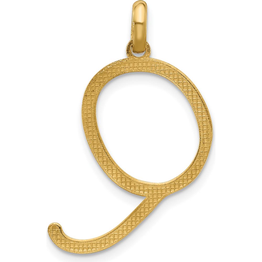 14K Yellow Gold Fancy Letter Q Pendant with Polished Finish - 17.85mm by Oro Pregiato