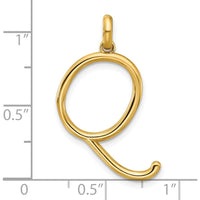 14K Yellow Gold Fancy Letter Q Pendant with Polished Finish - 17.85mm by Oro Pregiato