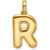 14K Yellow Gold Fancy Letter R Pendant - Personalized Luxury Design by Oro Pregiato