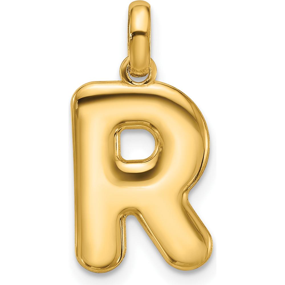 14K Yellow Gold Fancy Letter R Pendant - Personalized Luxury Design by Oro Pregiato