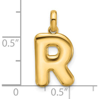 14K Yellow Gold Fancy Letter R Pendant - Personalized Luxury Design by Oro Pregiato