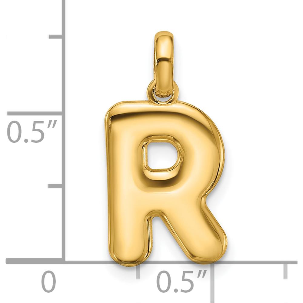 14K Yellow Gold Fancy Letter R Pendant - Personalized Luxury Design by Oro Pregiato