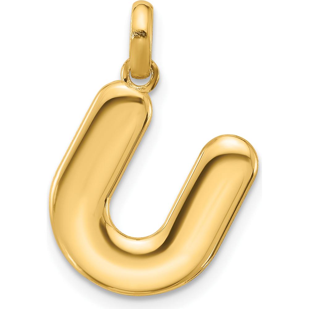 14K Yellow Gold Fancy Letter U Pendant - Statement Jewelry Piece by Oro Pregiato