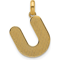 14K Yellow Gold Fancy Letter U Pendant - Statement Jewelry Piece by Oro Pregiato