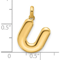 14K Yellow Gold Fancy Letter U Pendant - Statement Jewelry Piece by Oro Pregiato