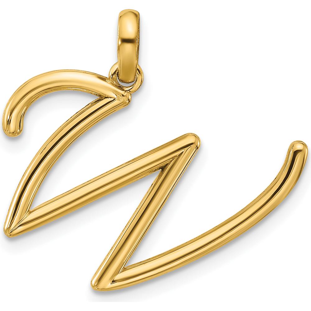 14K Yellow Gold Fancy Letter W Pendant - 19.97mm Length by Oro Pregiato