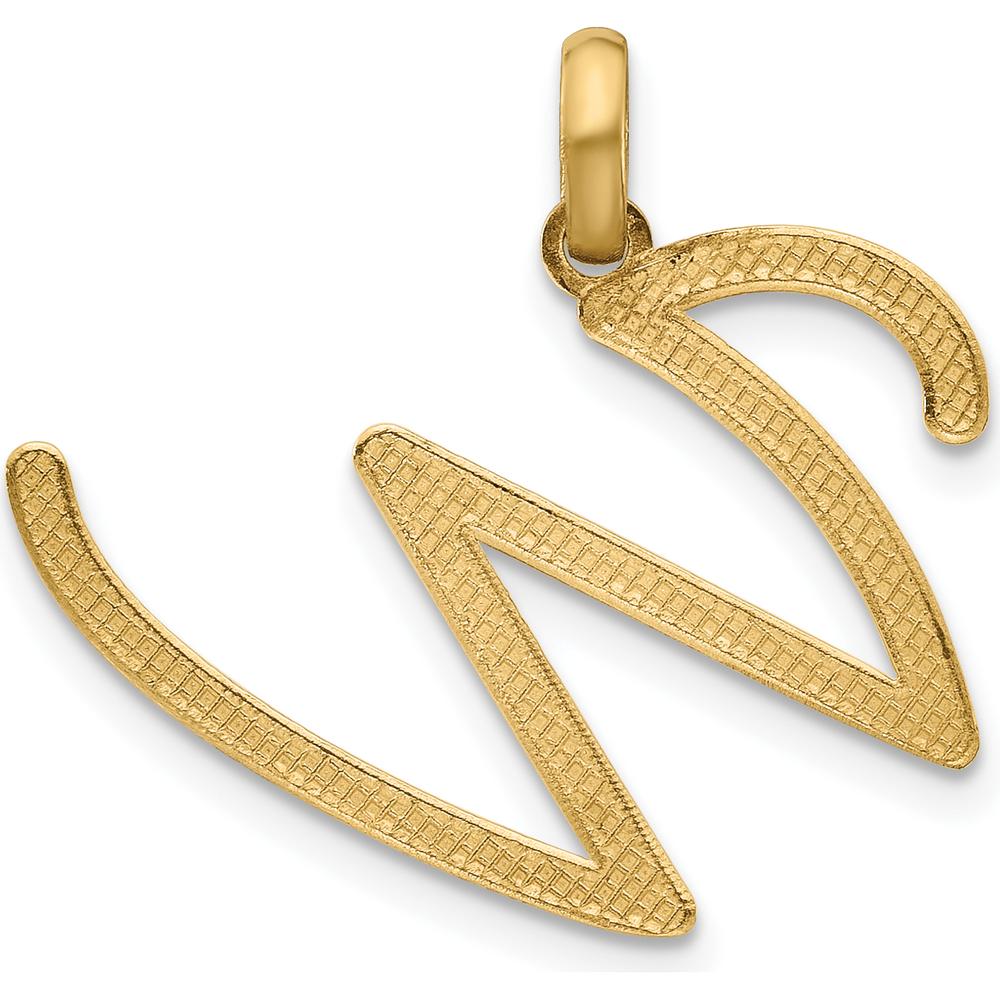 14K Yellow Gold Fancy Letter W Pendant - 19.97mm Length by Oro Pregiato