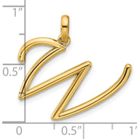 14K Yellow Gold Fancy Letter W Pendant - 19.97mm Length by Oro Pregiato