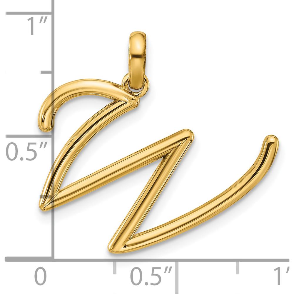 14K Yellow Gold Fancy Letter W Pendant - 19.97mm Length by Oro Pregiato