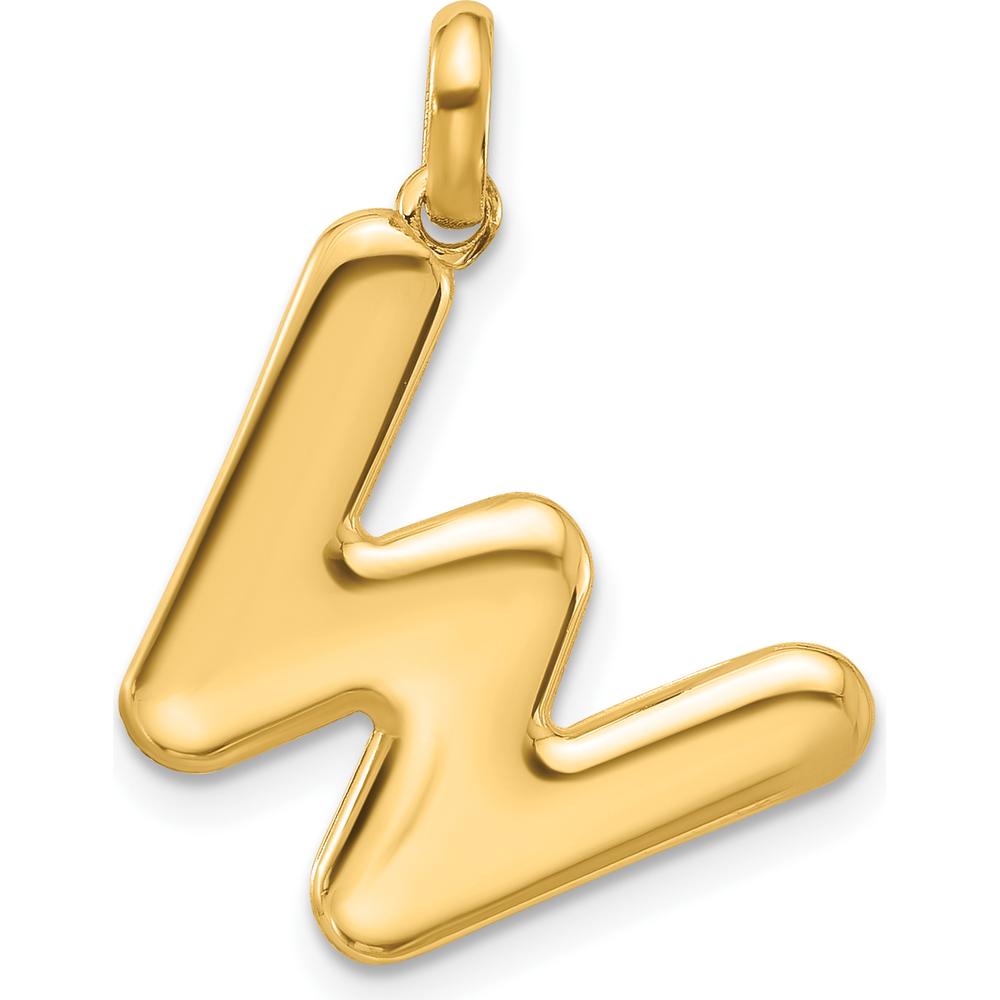 14K Yellow Gold Fancy Letter W Pendant - Bold and Stylish Personal Jewelry Statement by Oro Pregiato