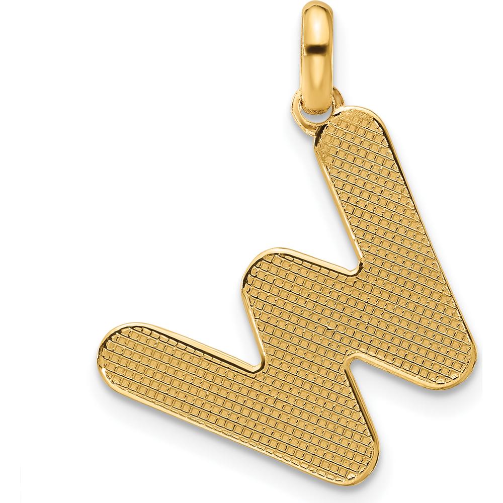 14K Yellow Gold Fancy Letter W Pendant - Bold and Stylish Personal Jewelry Statement by Oro Pregiato