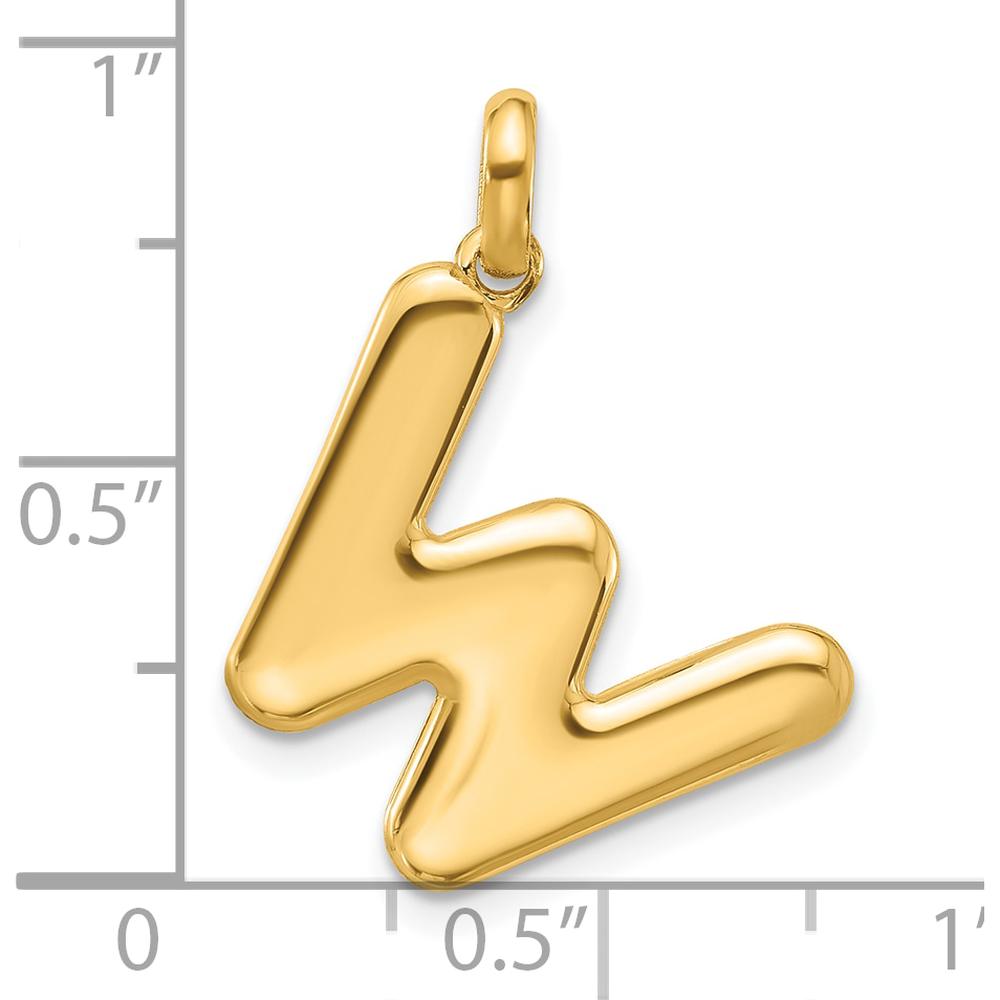 14K Yellow Gold Fancy Letter W Pendant - Bold and Stylish Personal Jewelry Statement by Oro Pregiato
