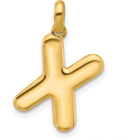 14K Yellow Gold Fancy Letter X Pendant - Bold Minimalist Design by Oro Pregiato