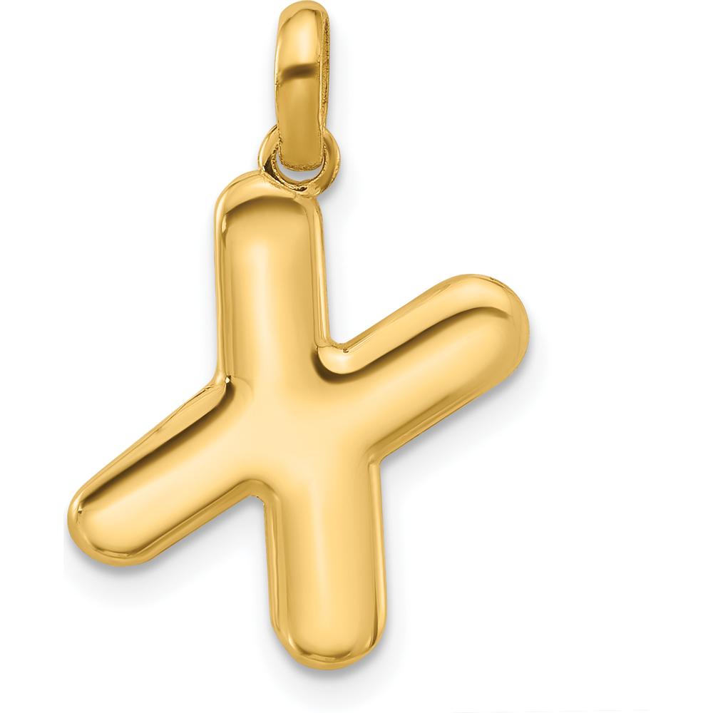14K Yellow Gold Fancy Letter X Pendant - Bold Minimalist Design by Oro Pregiato