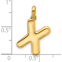 14K Yellow Gold Fancy Letter X Pendant - Bold Minimalist Design by Oro Pregiato