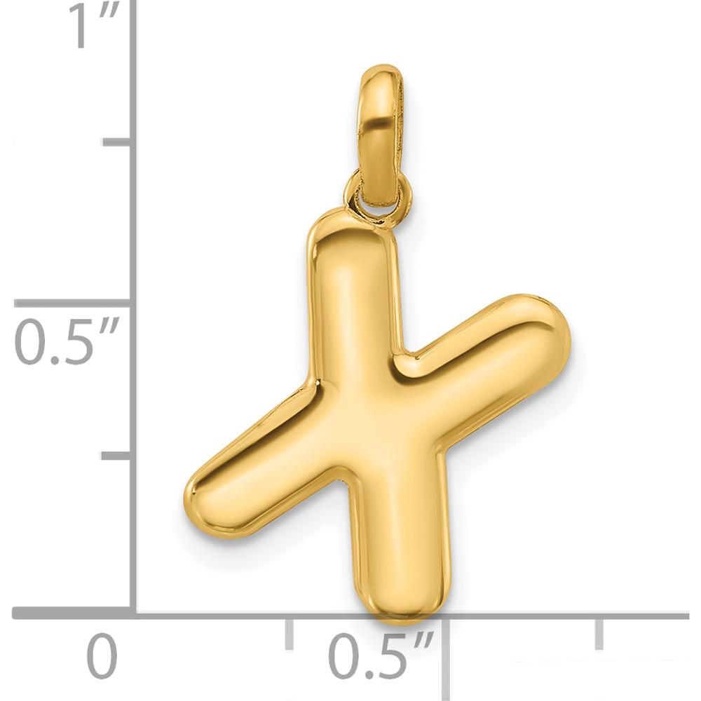 14K Yellow Gold Fancy Letter X Pendant - Bold Minimalist Design by Oro Pregiato