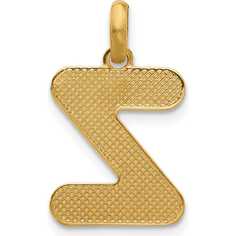 14K Yellow Gold Fancy Letter Z Pendant by Oro Pregiato
