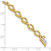 14K Yellow Gold Fancy Link Bracelet Mounting for 16 6x4mm Oval Gemstones by Oro Pregiato
