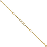14K Yellow Gold Fancy Link Bracelet with Polished Bars - 7.5" Length by Oro Pregiato