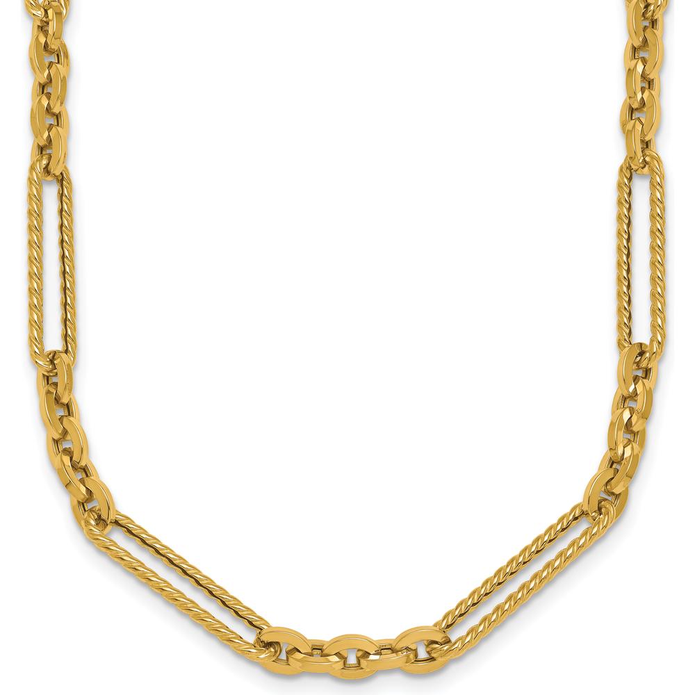14K Yellow Gold Fancy Link Toggle Necklace - 18" by 0