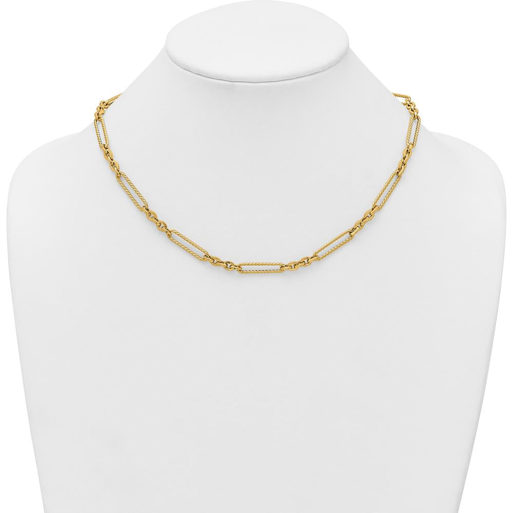 14K Yellow Gold Fancy Link Toggle Necklace - 18" by 0
