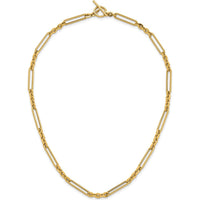 14K Yellow Gold Fancy Link Toggle Necklace - 18" by 0