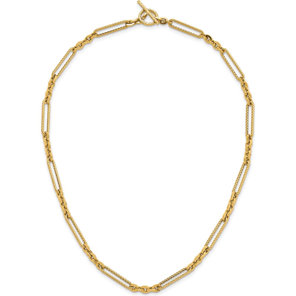 14K Yellow Gold Fancy Link Toggle Necklace - 18" by 0