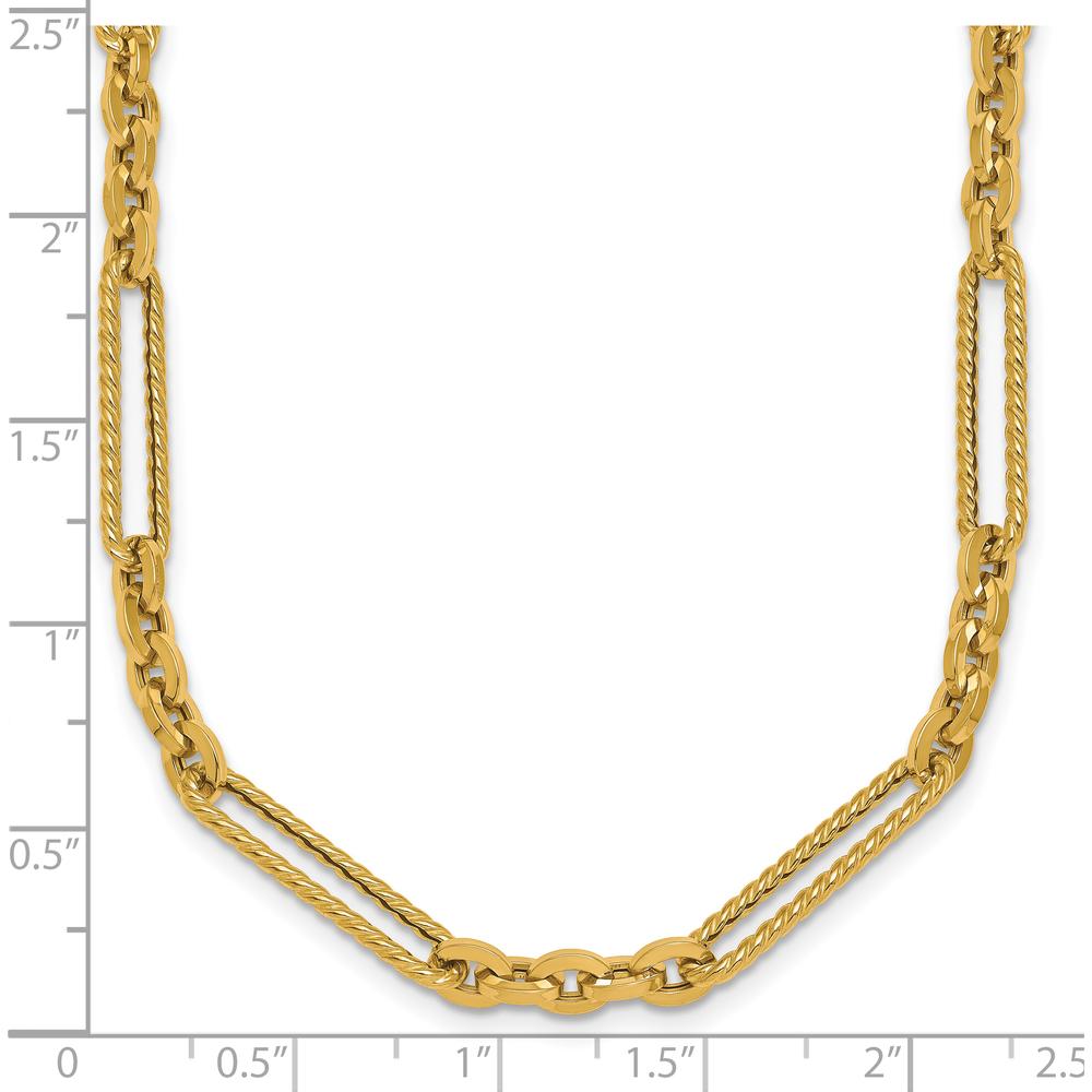 14K Yellow Gold Fancy Link Toggle Necklace - 18" by 0